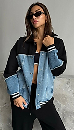 Kot Garnili Şerit Detay Bomber Ceket